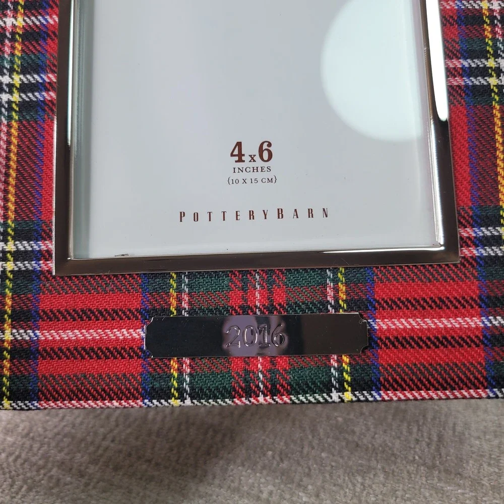 Pottery Barn Red Plaid 2016 Frame 4x6 Christmas Holiday St Jude NEW & RARE